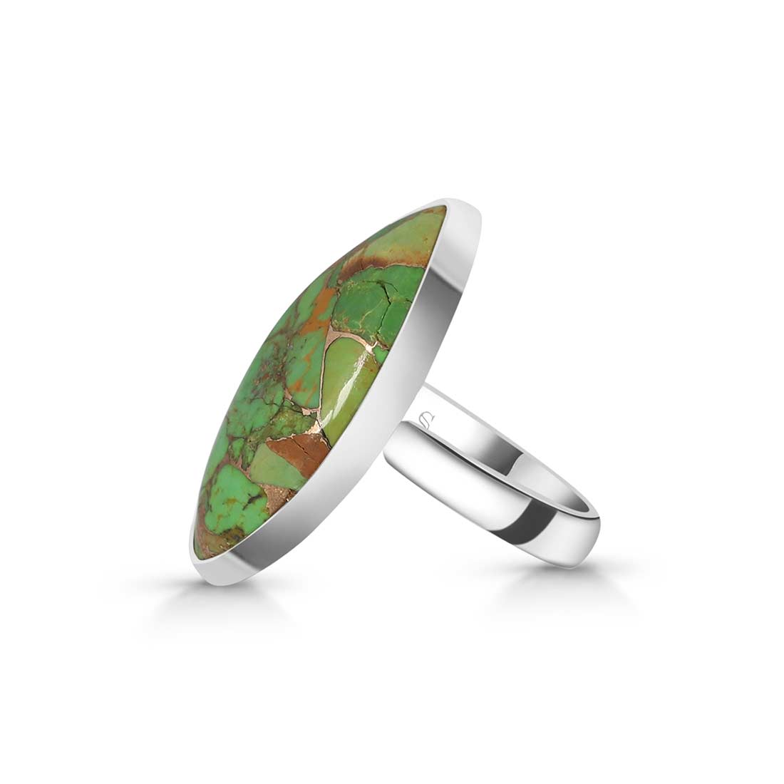 Green Copper Turquoise Adjustable Ring-(GCT-R-36.)